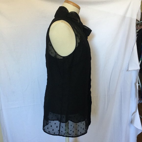 Banana Republic Sleeveless Black Polka Dot Top 10 - Picture 3 of 11